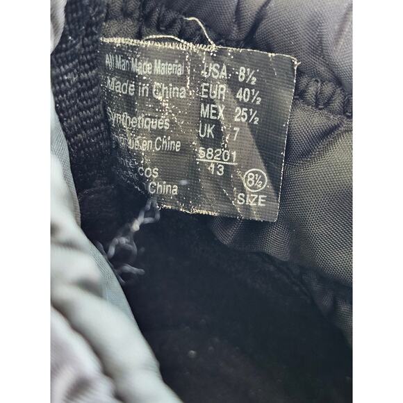 Fioni Quilted Nylon Blk Patent Leather Ankle Wedge Waterproof Boots Sz 8.5 S0024 - Picture 9 of 10